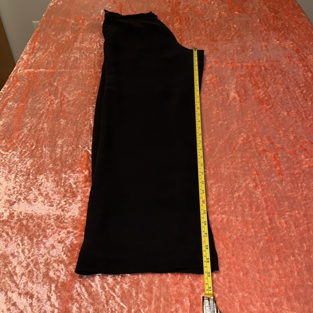 NWOT Valerie long light black pants 100% silk Crepe de Chine fully lined size S - Picture 6 of 14